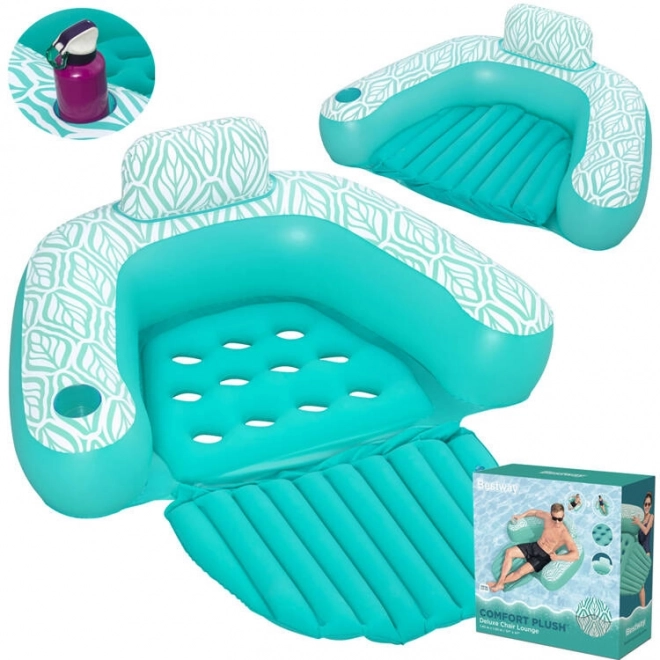Luxe opblaasbare stoel Bestway voor op het water Deluxe Comfort
