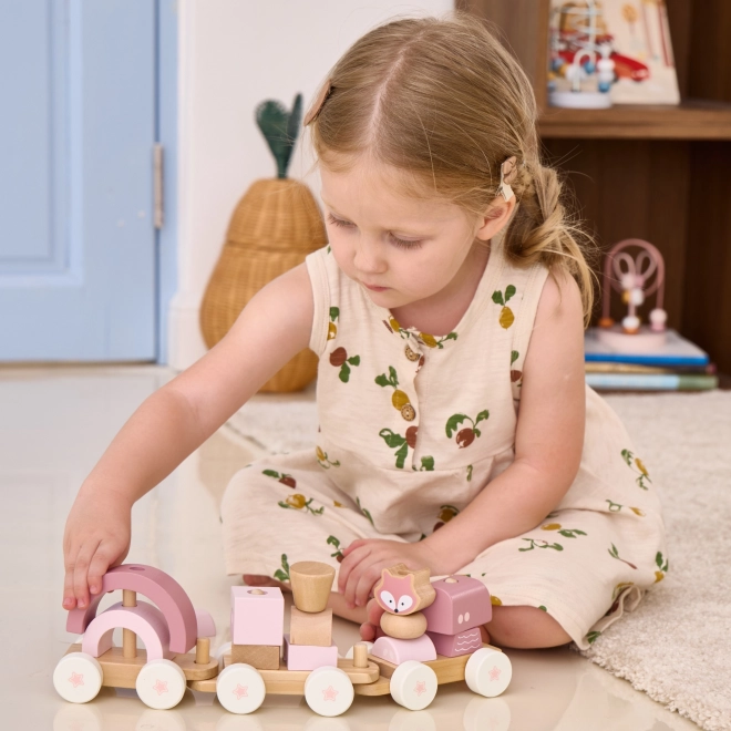 Viga PolarB roze treinset met wagons en blokken