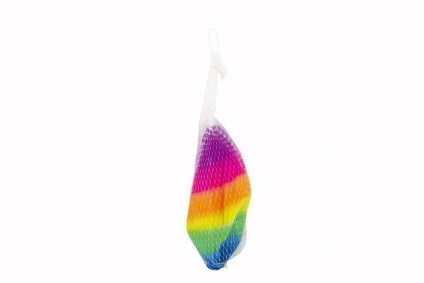 Regenboog rubberen bal niet opgeblazen 23cm in net