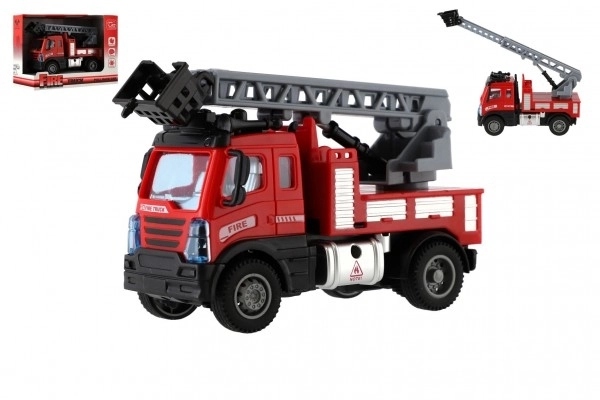 Plastic brandweerwagen met uitschuifbare ladder