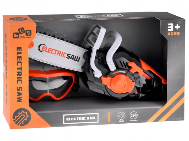 Elektrische speelgoed kettingzaag met geluidseffect en bewegende ketting
