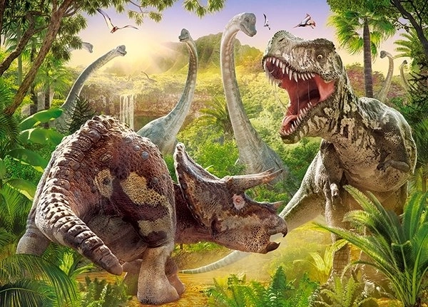 Puzzel 180 stukjes Dinosaur Battle