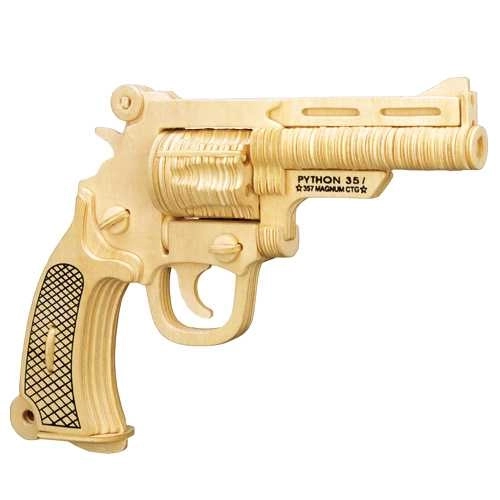 Woodcraft Houten 3D puzzelpistool S&W
