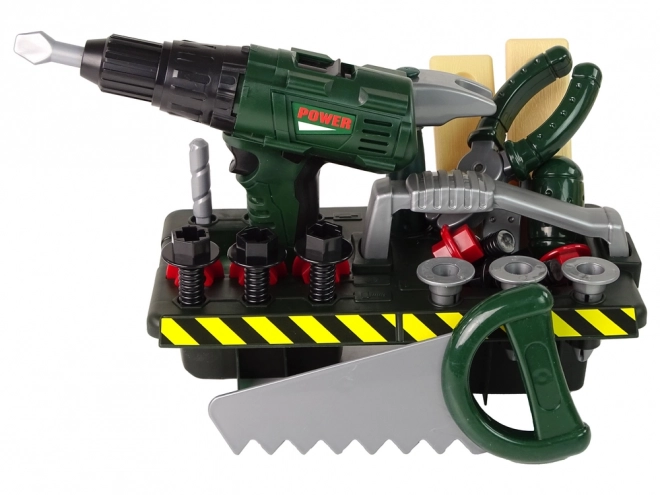Groene doe-het-zelf set voor kinderen met accuboormachine