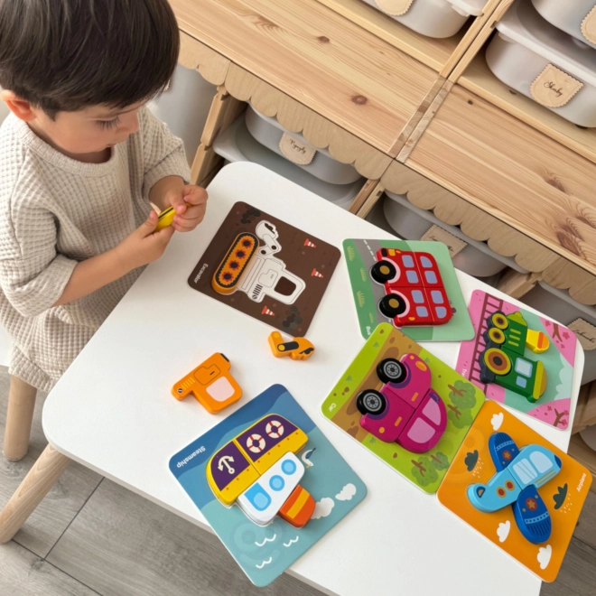 Woopie houten puzzel voertuigen Montessori FSC