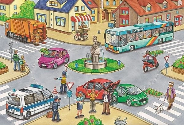 Veilig stadsverkeerskruispunt