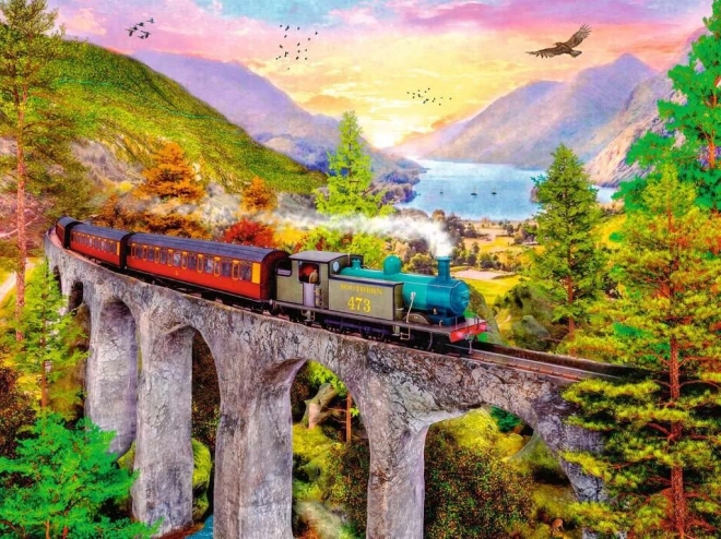 Puzzel Herfstrit met de trein 1500 stukjes