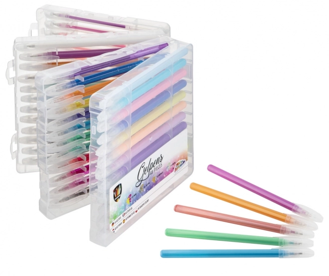Gelpennen in plastic doos 48 stuks