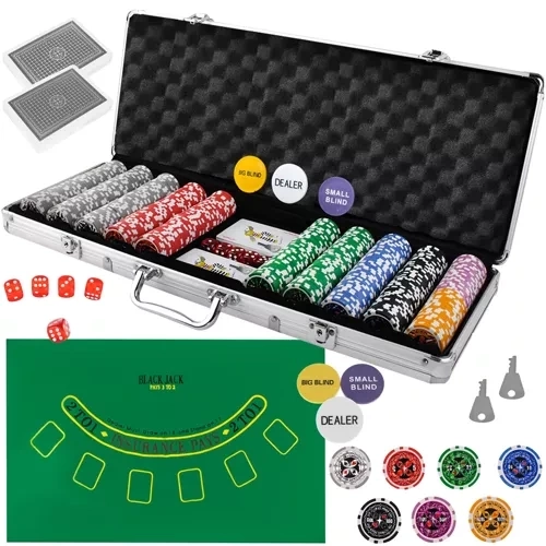 Poker - set van 500 fiches in HQ koffer