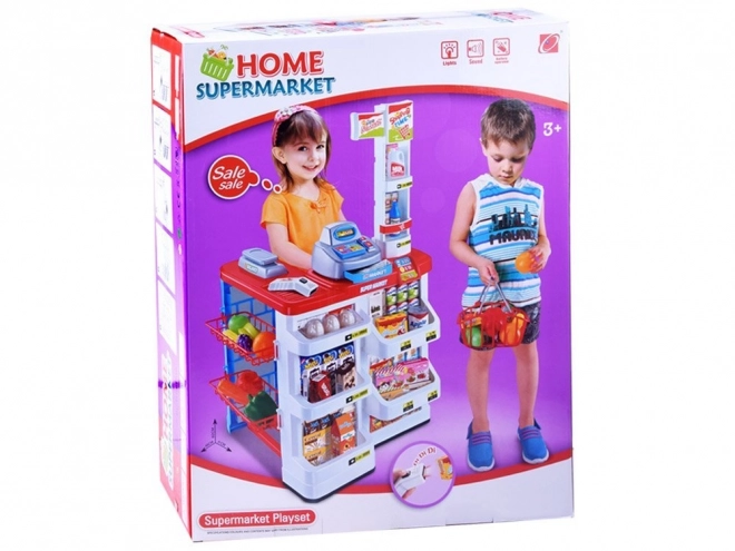 Kinder supermarkt met kassa en scanner