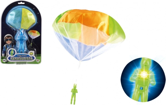 lichtgevende parachutist met parachute – vliegend speelgoed voor kinderen 12 cm