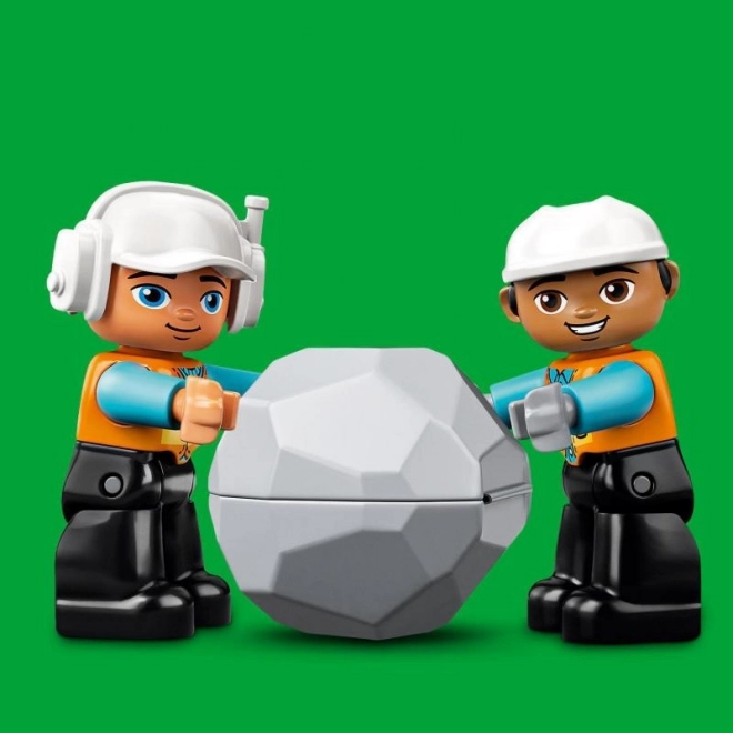 DUPLO vrachtwagen en graafmachine op rupsbanden