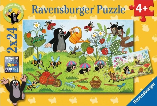 RAVENSBURGER Puzzel Molletje in de tuin 2x24 stukjes