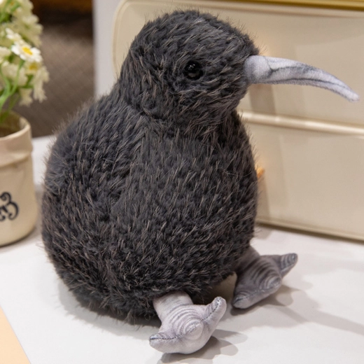 pluche kiwi-vogel zwart 17 cm