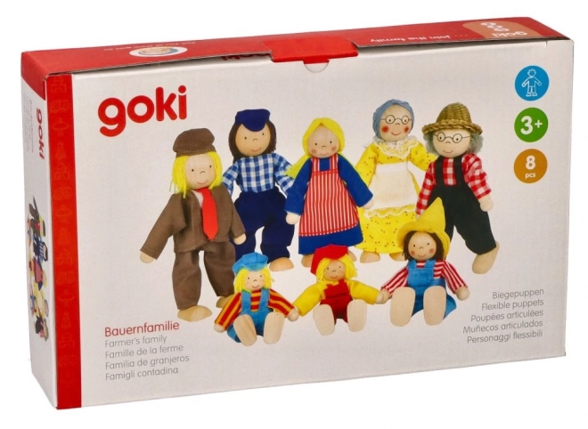 Goki Poppen voor poppenhuis boerderijfamilie