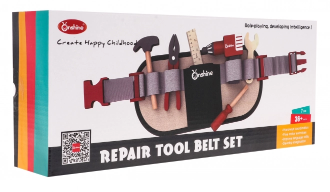 Houten gereedschap met riem voor kinderen 3+ Kleine klusjesman set