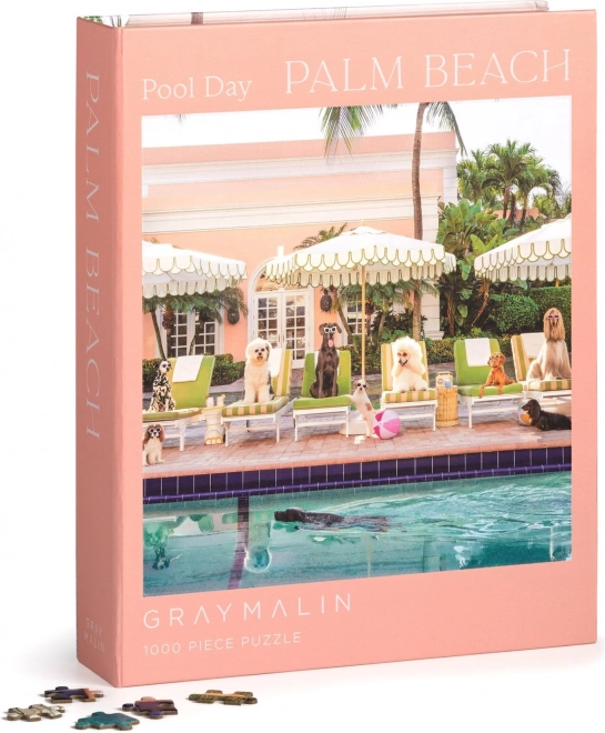 Puzzel Bij het zwembad in Palm Beach 1000 stukjes