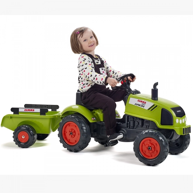 Traptractor Claas Arion 410 met aanhanger