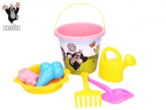 Zand set Krtek groot 3,5 L roze