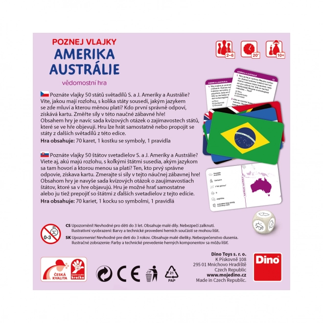 Dino Reisgame Ken de vlaggen - Amerika en Australië