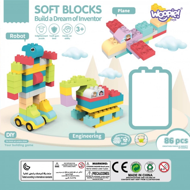 Bouwset WOOPIE Grote constructieblokken voor kinderen 86 stuks