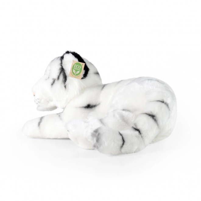 Pluchen witte tijger liggend 36 cm ECO-FRIENDLY