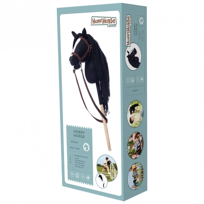 HOPPIHORSE paard op stok hobby horse formaat A4 zwart