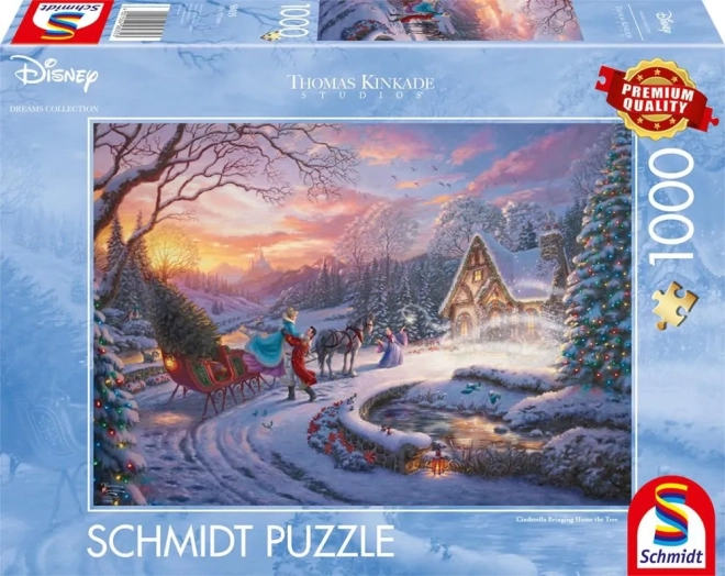 Puzzel Disney: Assepoester met prins met Kerstmis 1000 stukjes