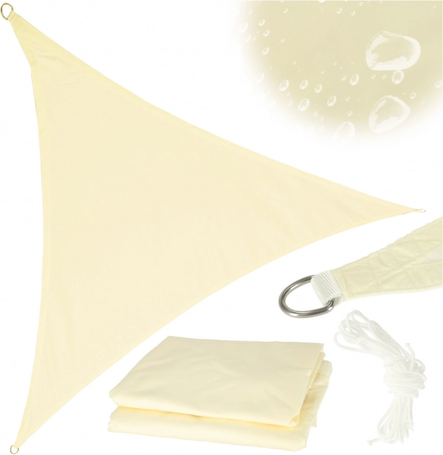 Zonnescherm outdoor terras waterdicht driehoek beige 4x4x4 m