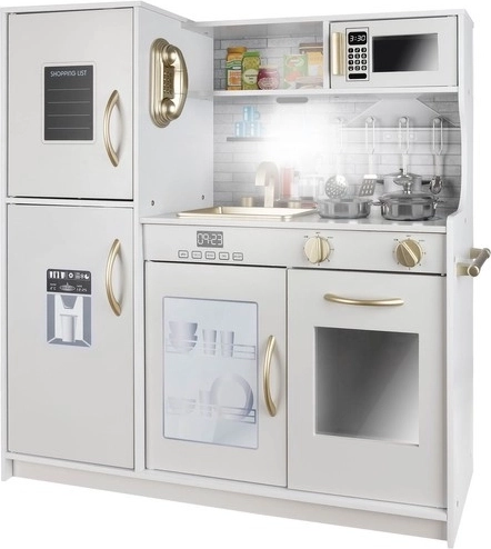 Houten kinderkeuken XL met licht en geluiden – Wit