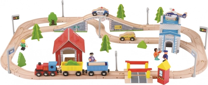 houten treinbaan 80 stuks 2Kids Toys