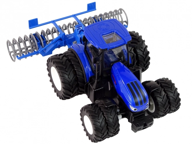 Afstandsbediende tractor 1:24 Blue Disc Aggregate Metaal