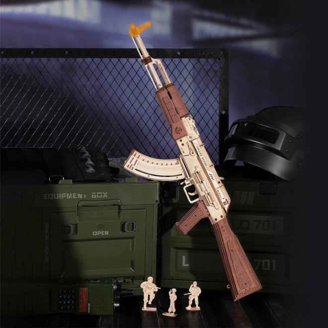 RoboTime 3D Houten Mechanische Puzzel Aanvalsgeweer AK-47