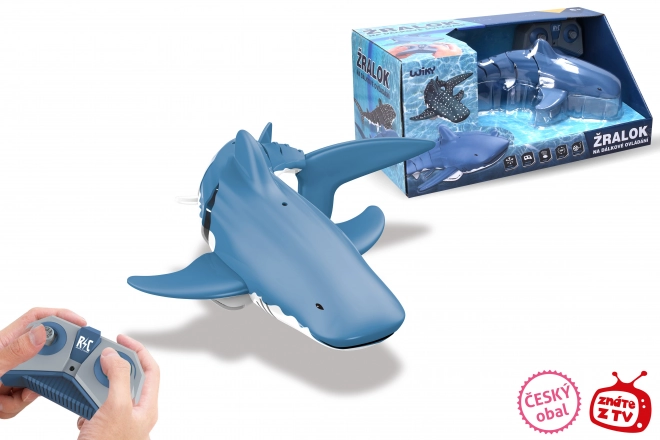 Witte RC-haai voor in het water 35 cm - Tsjechische verpakking
