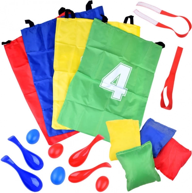 Kinderfeest set: zaklopen en ei-op-lepel
