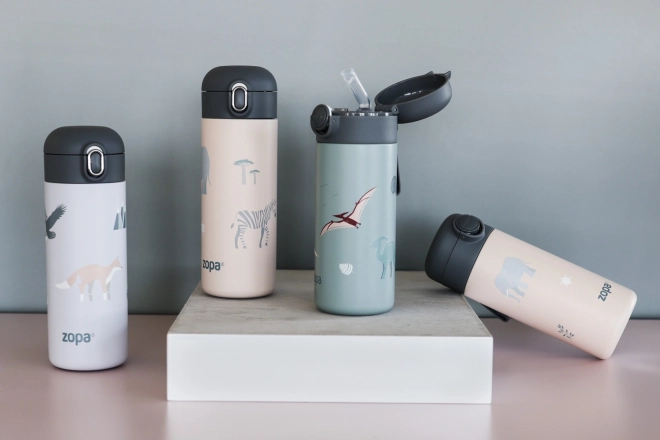 Thermosfles voor vloeistoffen met rietje 400 ml, Bergen