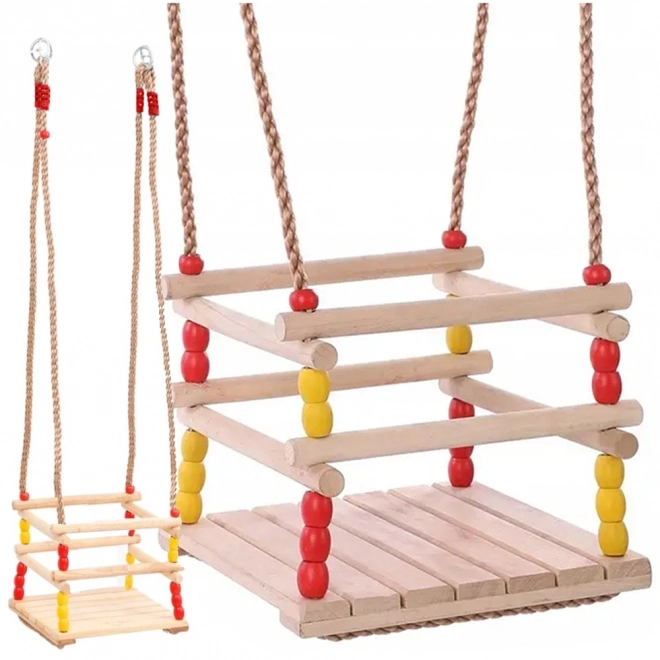 Kinder tuin schommel met houten leuning