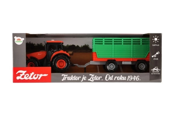 Tractor Zetor met aanhanger met lichteffecten en geluidseffecten - 36 cm