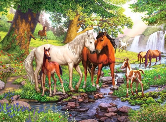Ravensburger puzzel Paarden bij de rivier XXL 300 stukjes