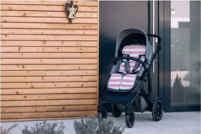 Universele inleg voor autostoeltjes en kinderwagens FreeON in wit-roze kleur