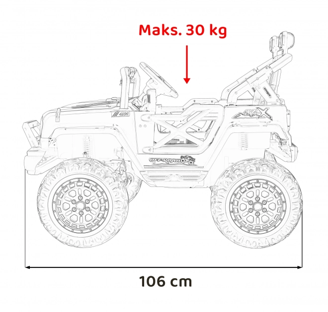 Elektrische kinderauto off-road zwart