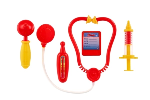 Kinder doktersset met stethoscoop en dokterskoffer