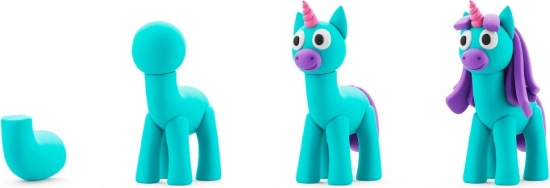 Masa Hey Clay Unicorns 3 verpakkingen, Regenachtig