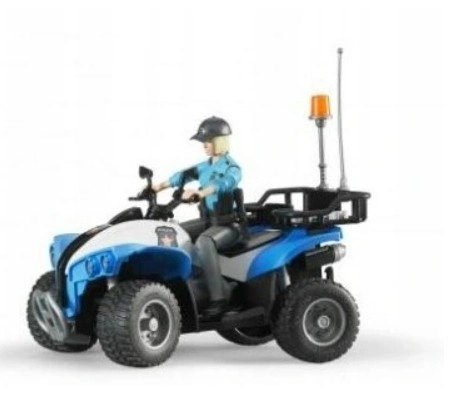 Bruder Bworld politie blauwe quad met figuur