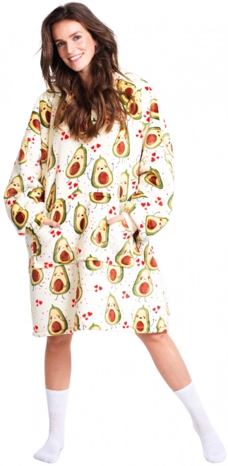 Cozy Noxxiez CH353 Avokado - warme TV hoodie-deken met capuchon voor tieners en volwassenen