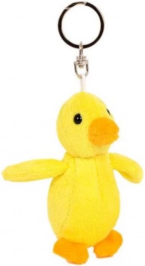 Pluchen eendje sleutelhanger 4 × 8 cm