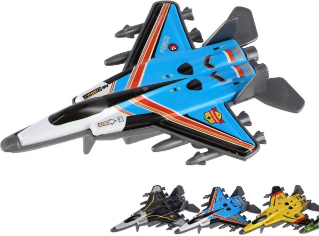 Set van 4 straaljagers met metalen romp en pull-back mechanisme, mix van kleuren, 10 cm