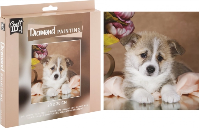 GRAFIX Diamantschilderij Schattige Puppy 20x20cm