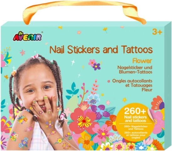 Nagelstickers en tijdelijke tatoeages – bloemen