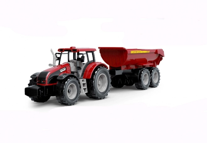 Tractor met aanhanger met vliegwiel aandrijving